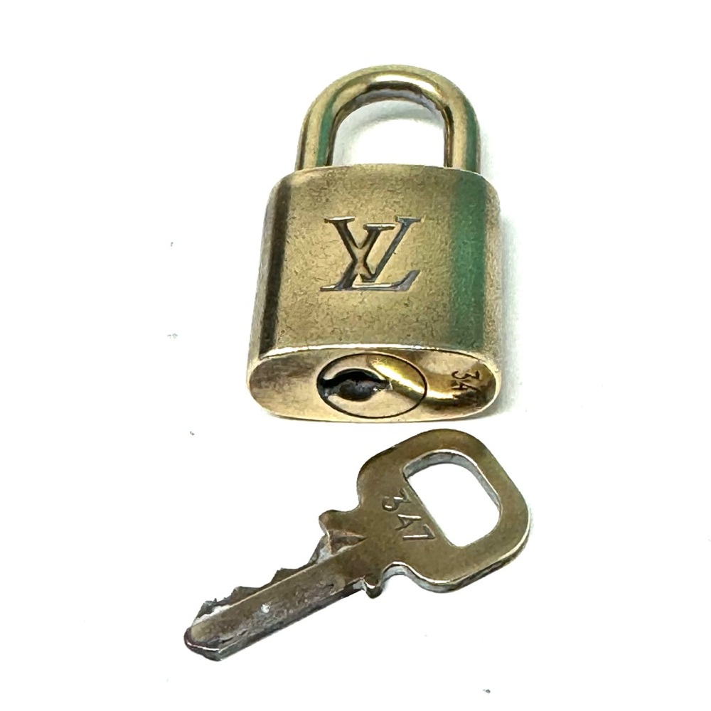 Authentic Louis Vuitton Gold Lock & Key Brass Number 347